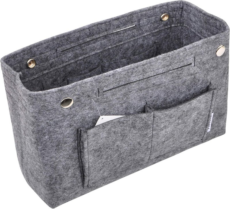 Vercord Felt Purse Tote Organizer Insert Divider Inside Handbag for Women Medium Grey - Image 1